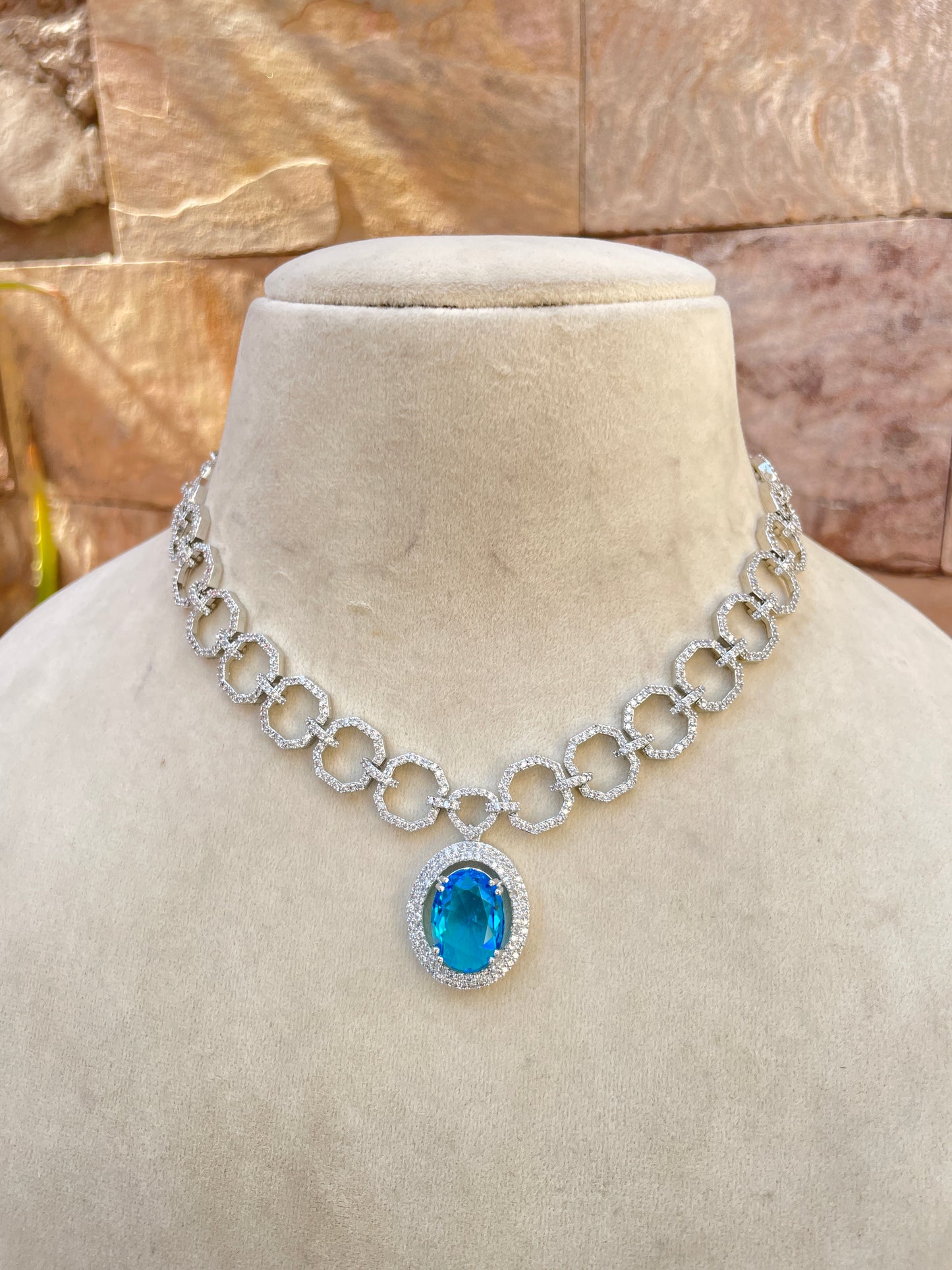 Aqua Kaya Zirconia Necklace