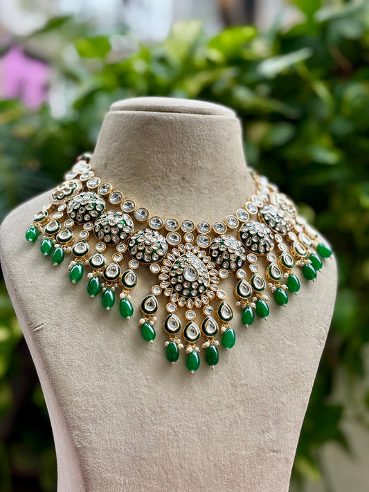 Green Samaya Kundan Bridal Jewellery Set