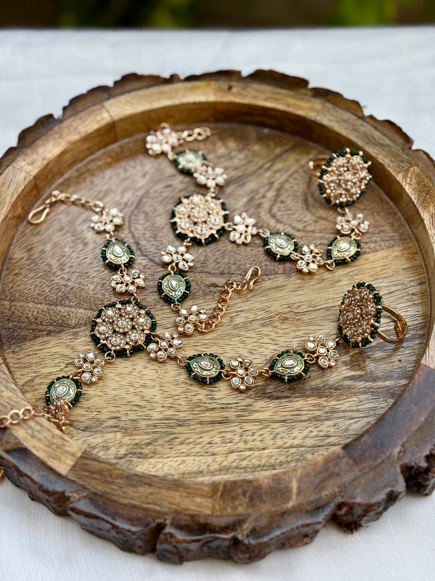 Green Navya Kundan Bridal Jewellery Set