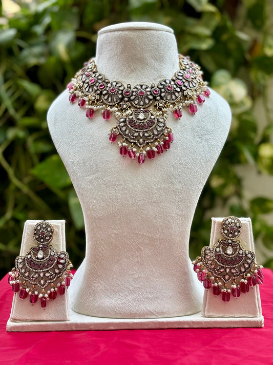 Ruby Mila Kundan Bridal Jewellery Set