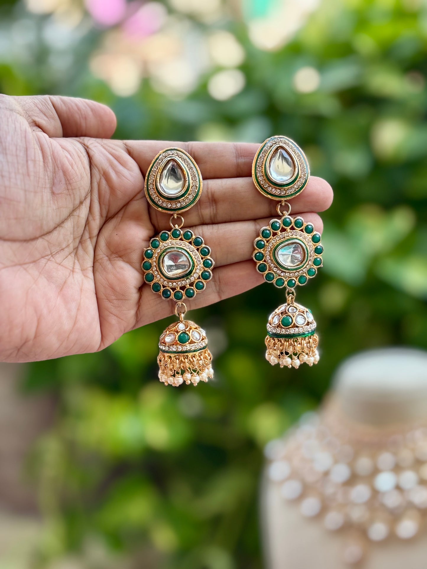 Green Nayobi Kundan Bridal Jewellery Set