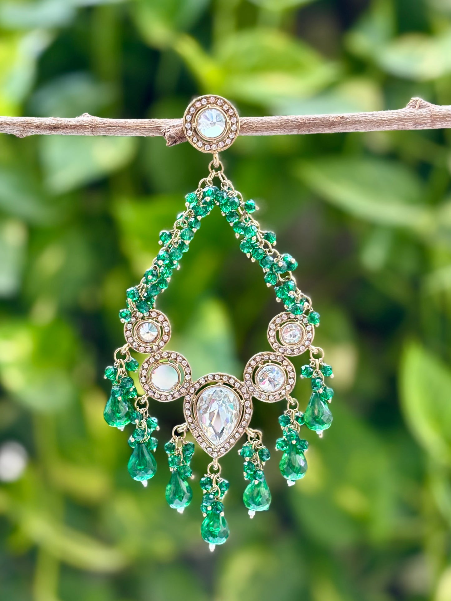 Kundan Green Aria Danglers