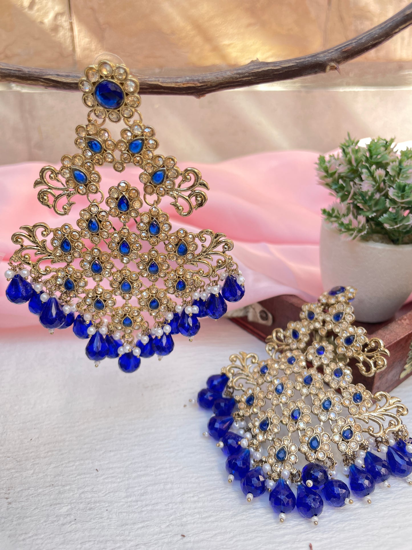 Blue Amba Danglers