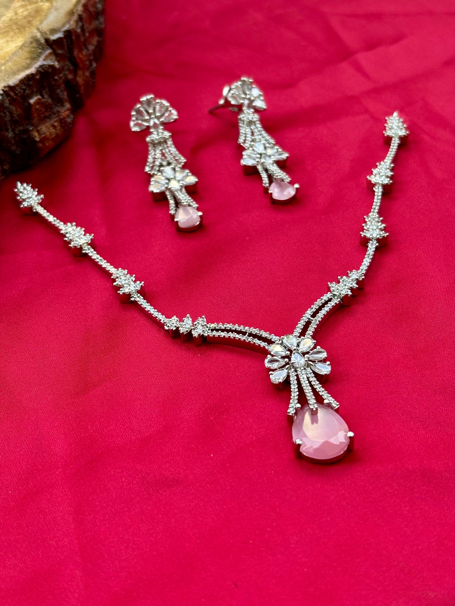 Pink Tara Zirconia Jewellery Set