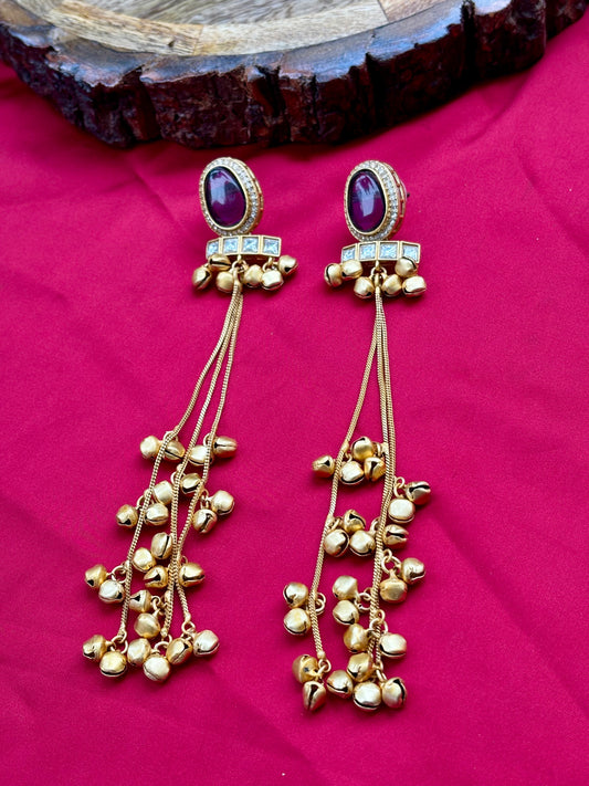 Purple Anaya Kashmiri Earrings
