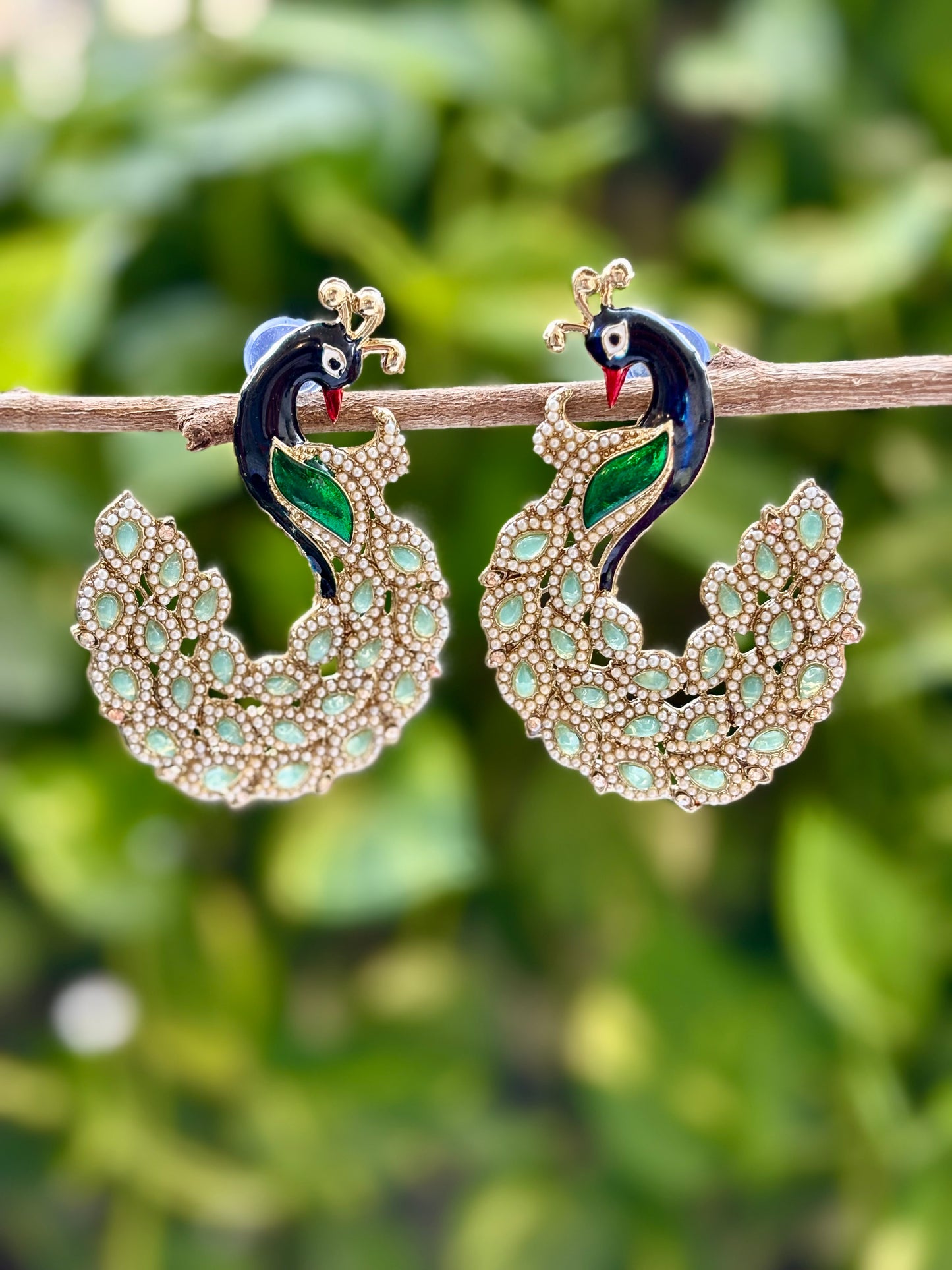 Kundan Peacock Earrings