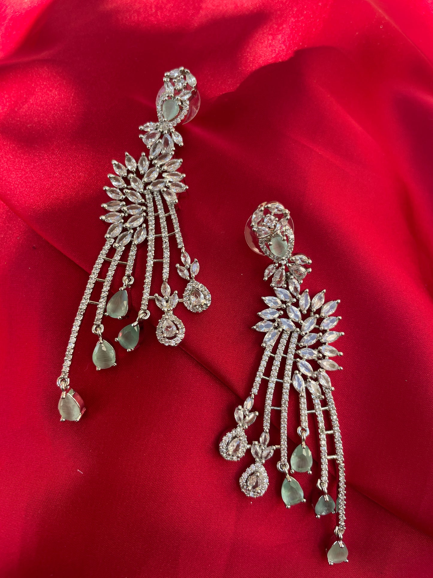 Mint Varansi Zirconia Earrings