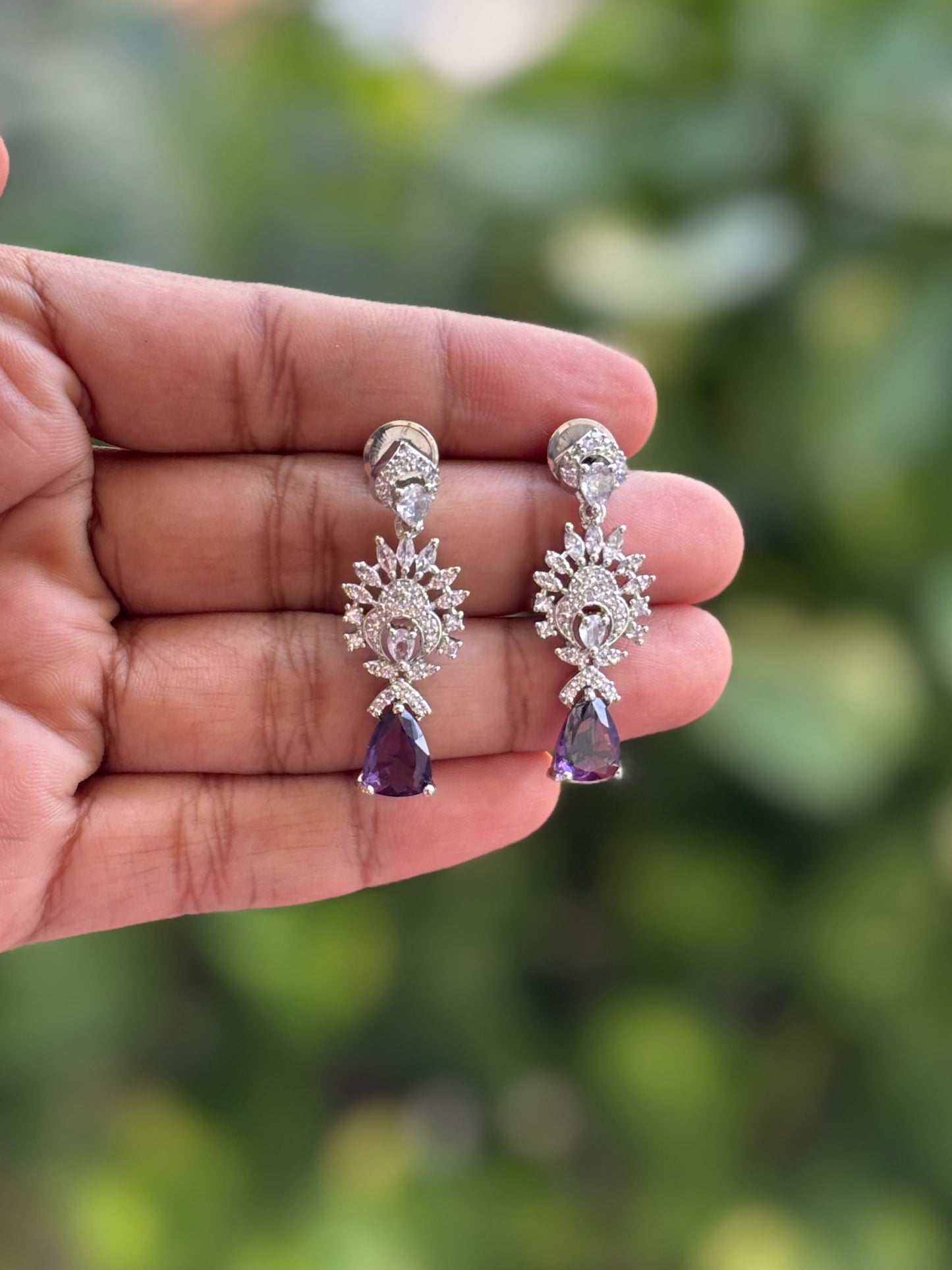 Purple Amara Zirconia Jewellery Set