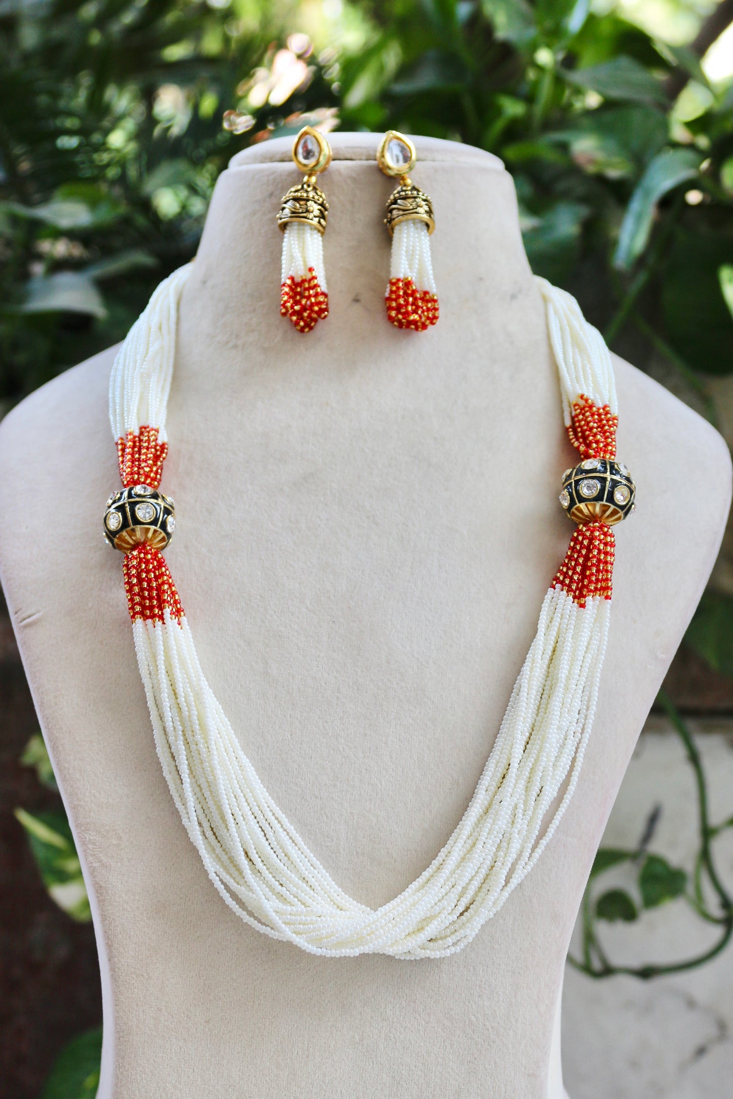 Red Tania Kundan Jewellery Set