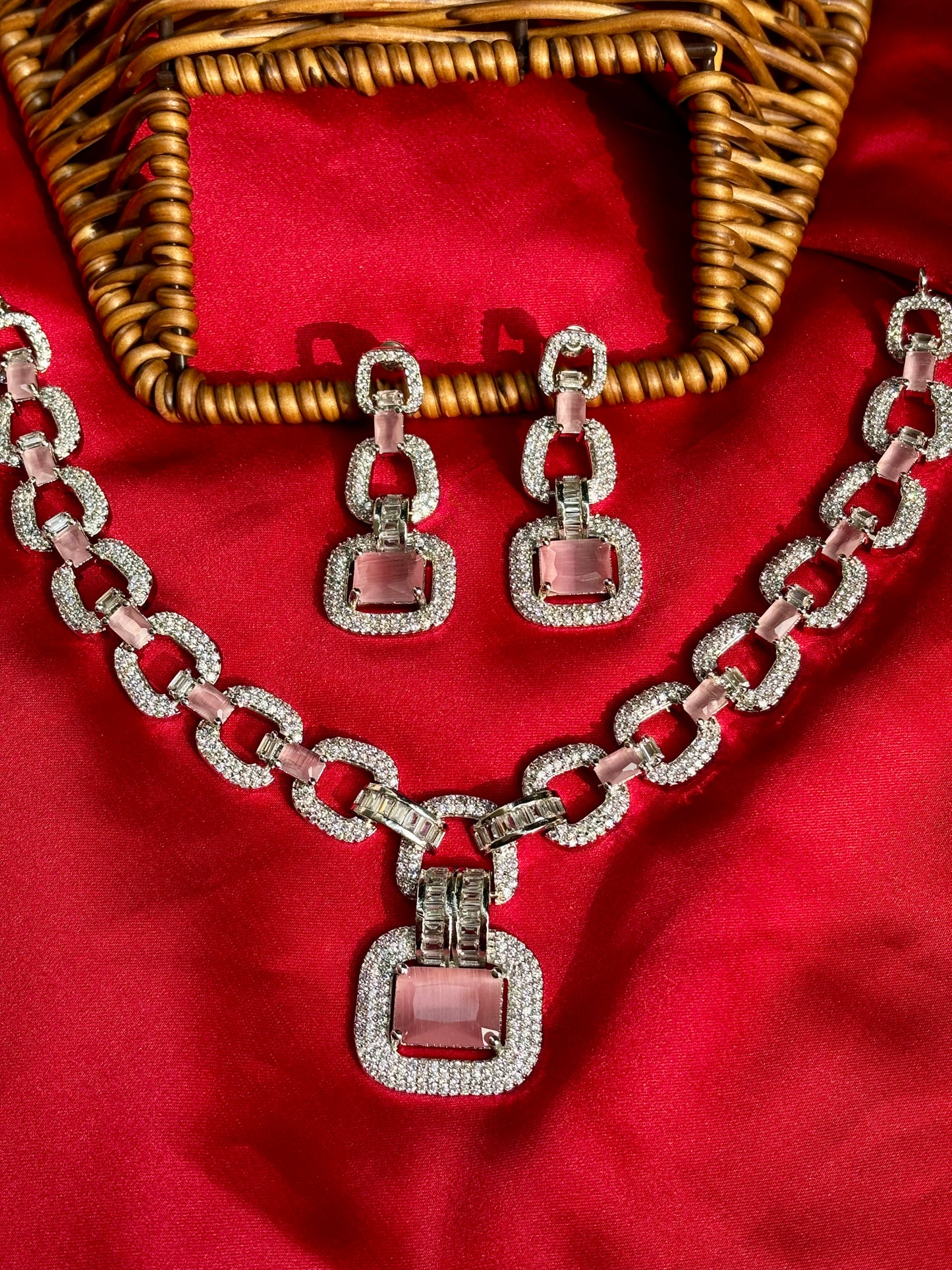 Pink Raini Zirconia Jewellery Set