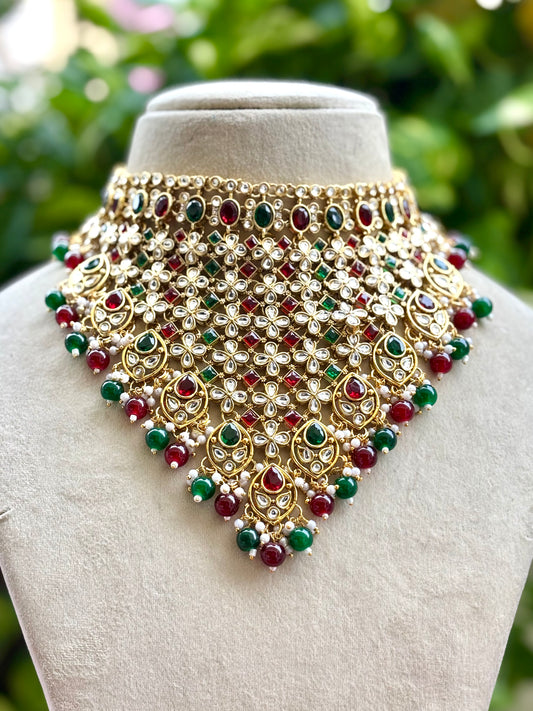 Multicolour Amly Kundan Bridal Jewellery Set