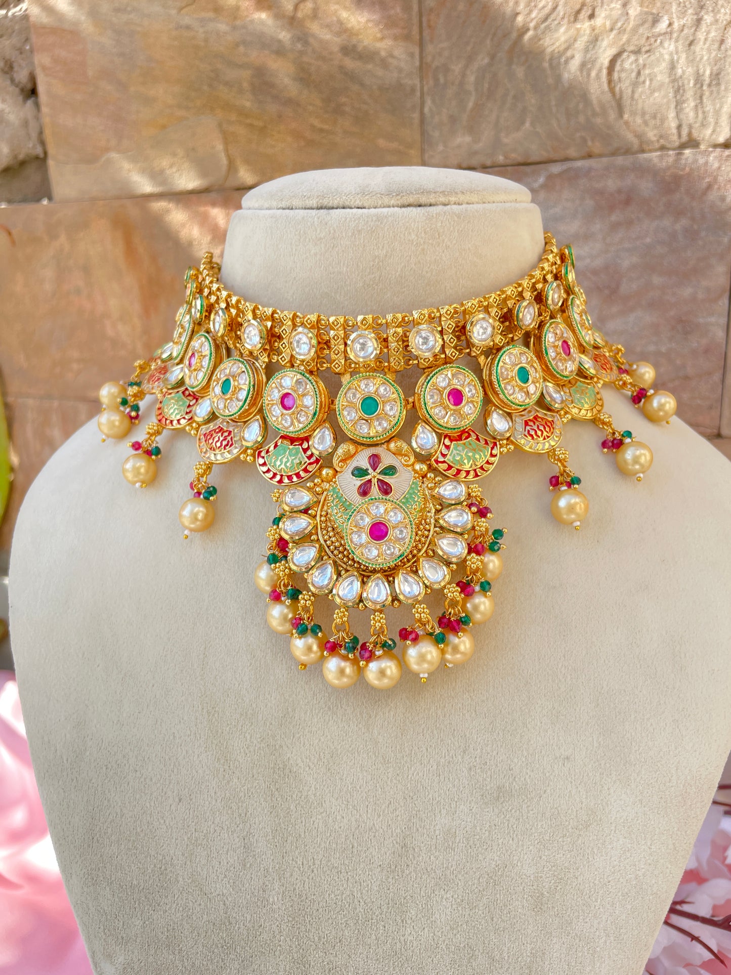 Multicolour Avya Kundan Jewellery Set