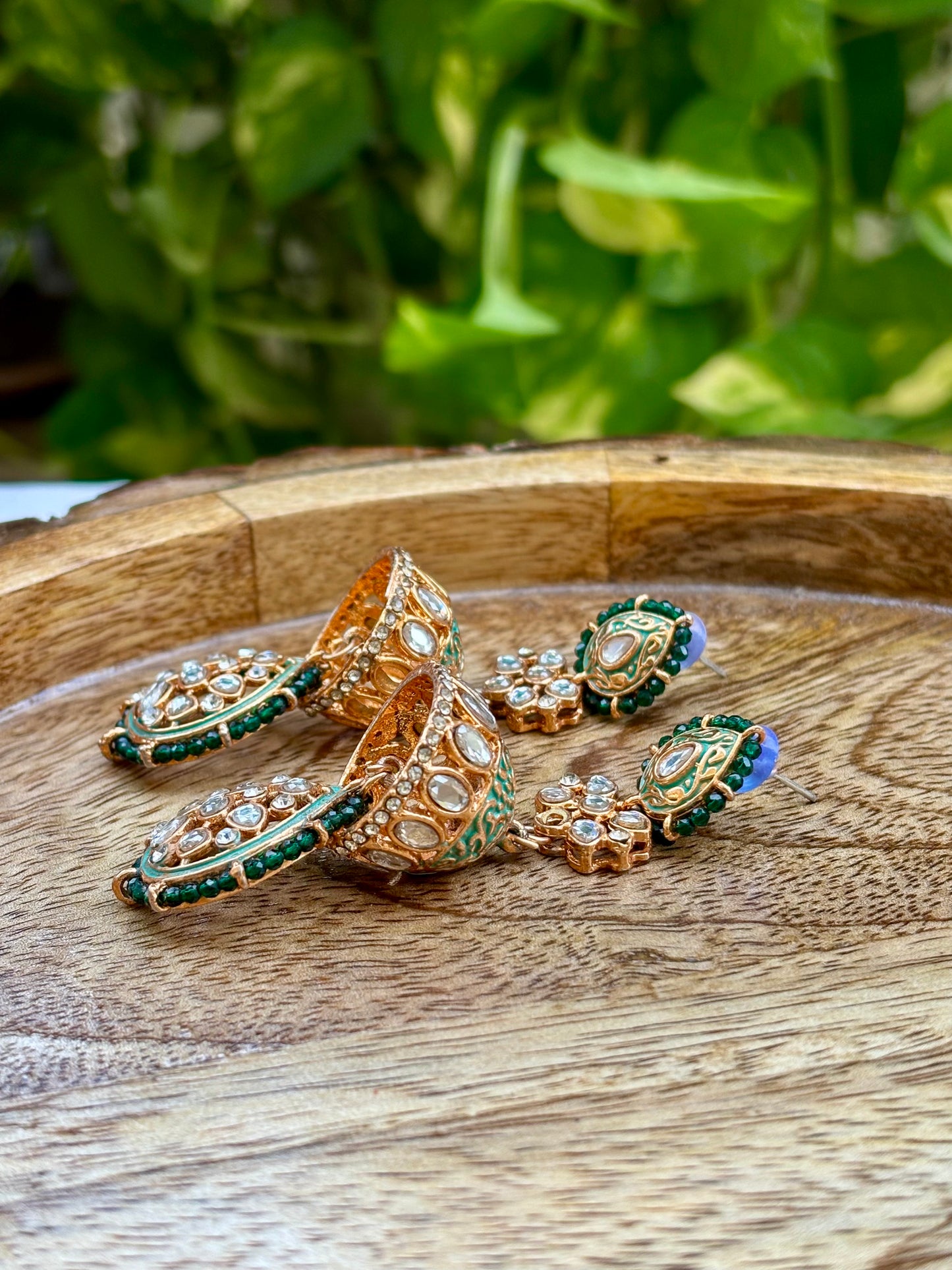 Green Avni Kundan Jewellery Set
