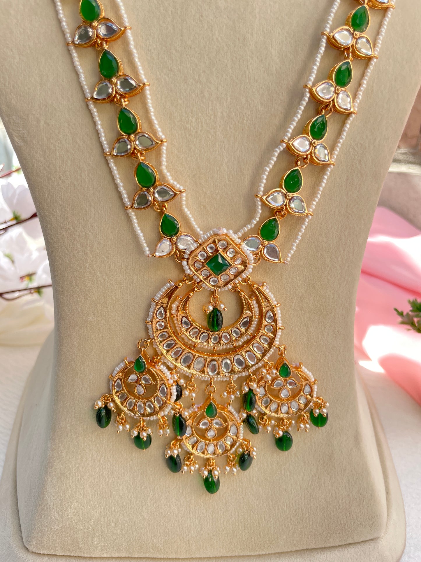Emerald Green Parvati Complete Bridal Jewellery Set