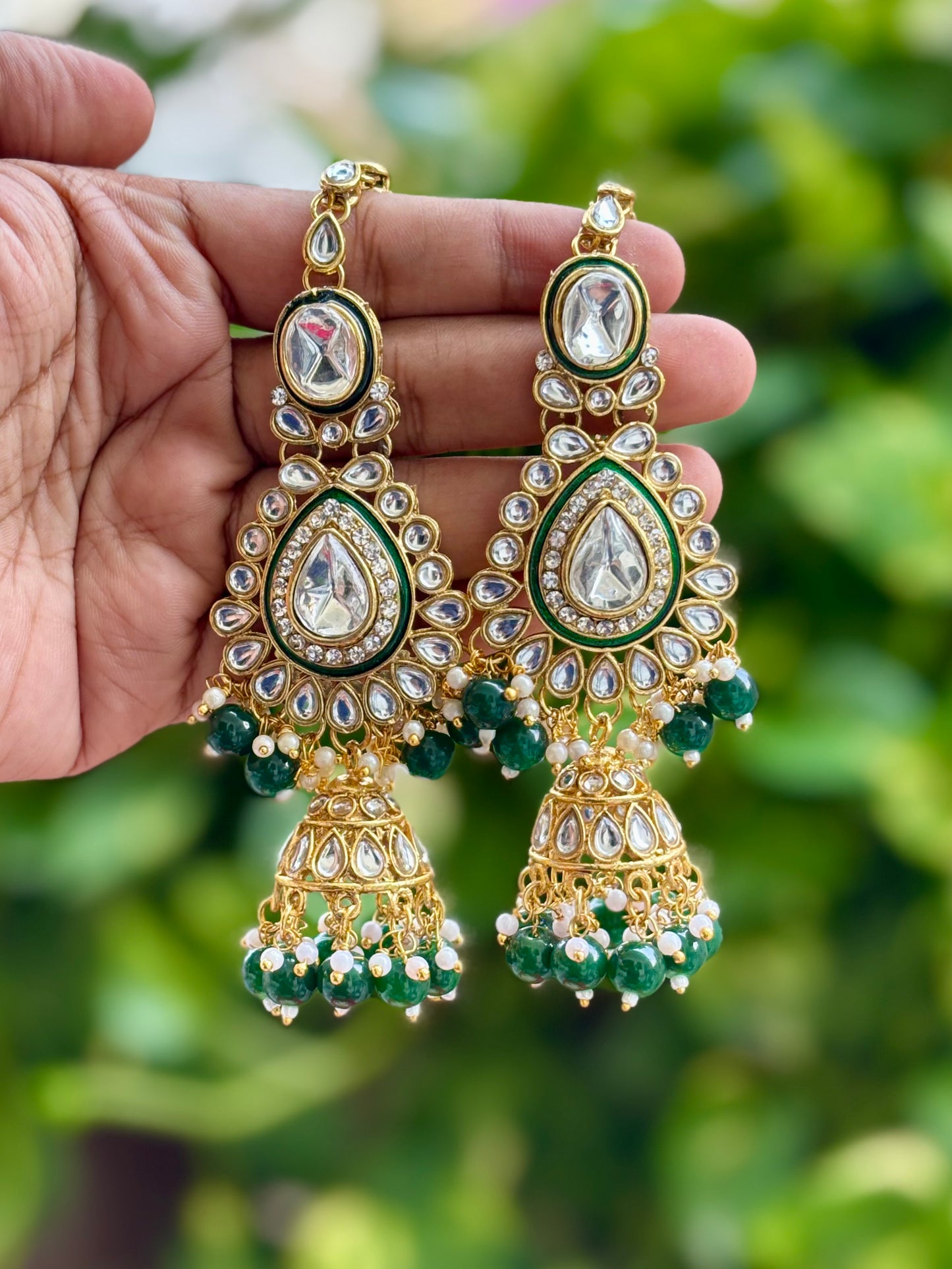 Green Clara Kundan Bridal Jewellery Set