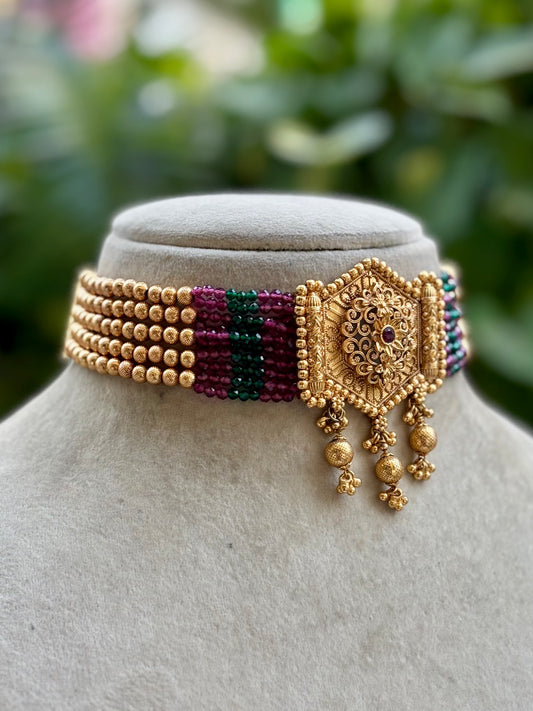 Multicolour Rhea Choker Jewellery Set