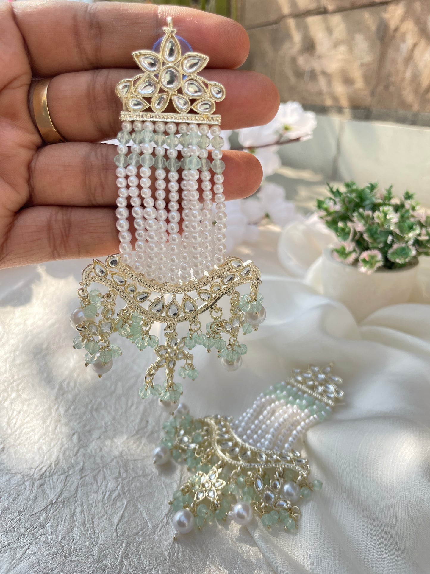 Mint Green Ishita Danglers