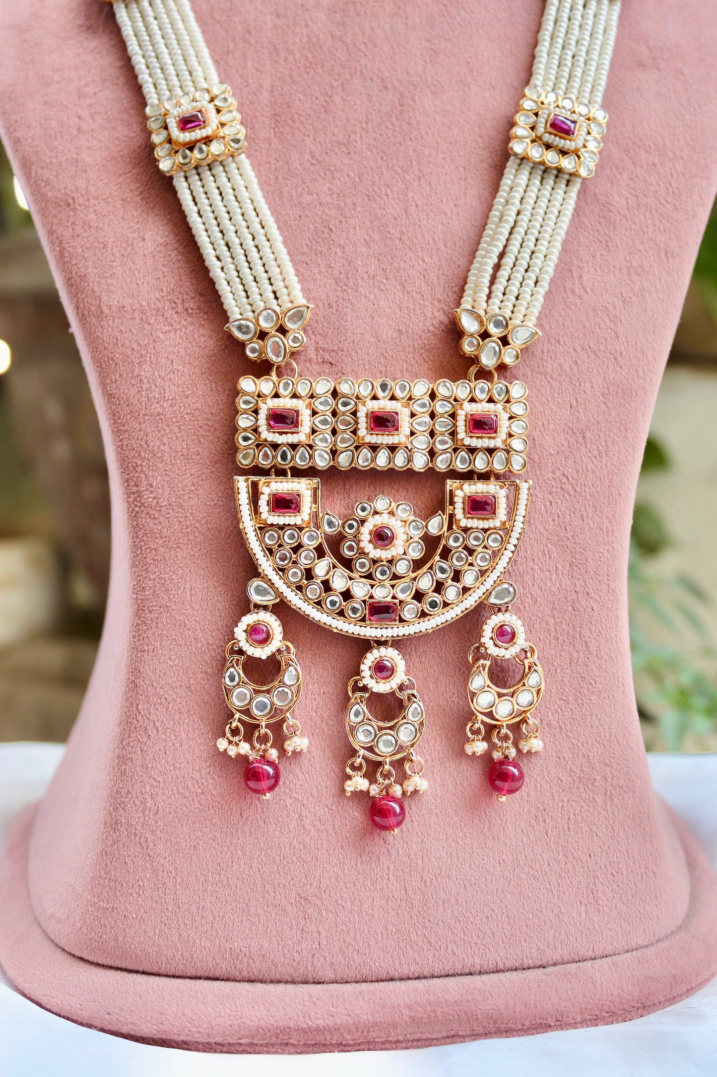 Pink Rabya Kundan Jewellery Set