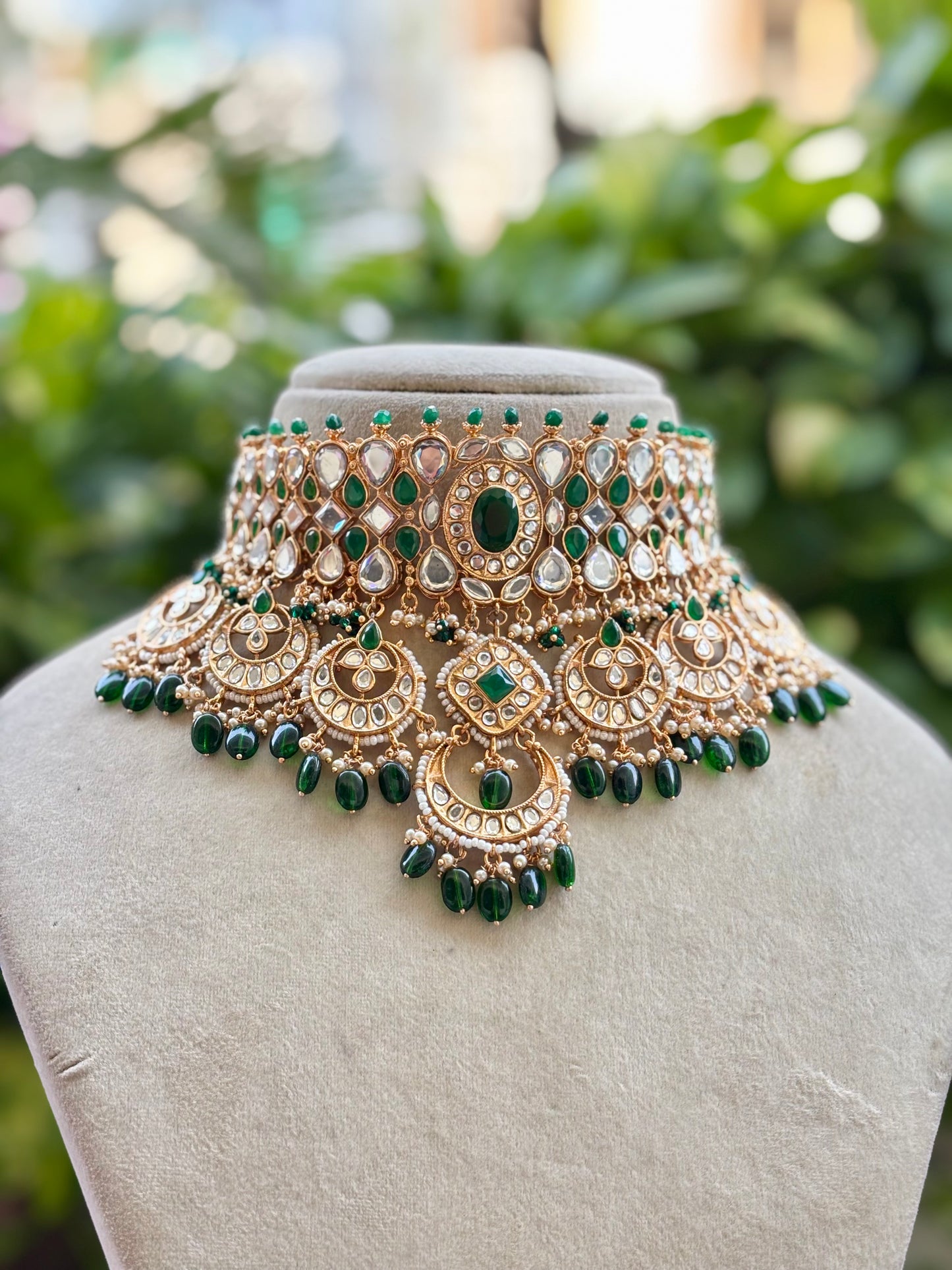 Emerald Ravya Kundan Bridal Jewellery Set