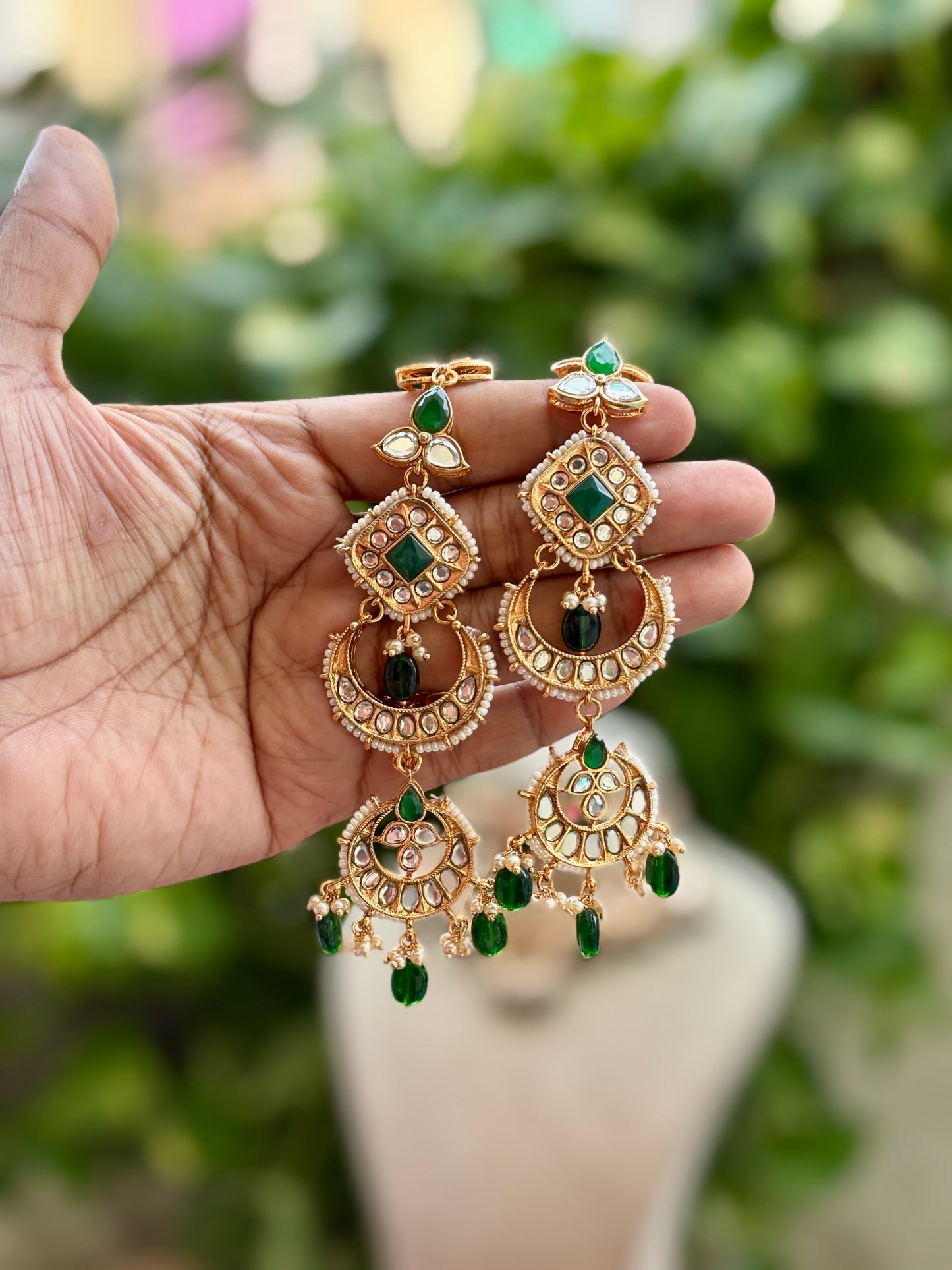 Emerald Ravya Kundan Bridal Jewellery Set