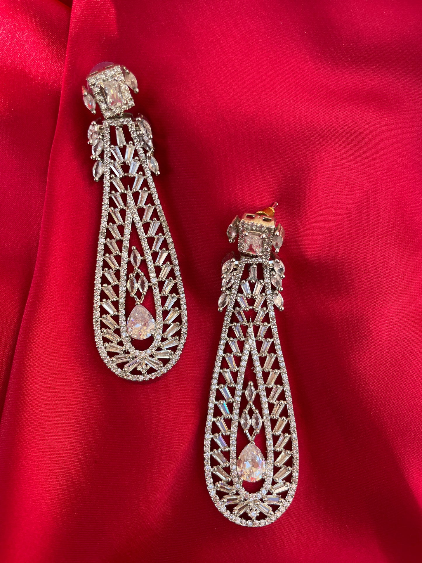 Silver Vara Zirconia Earrings