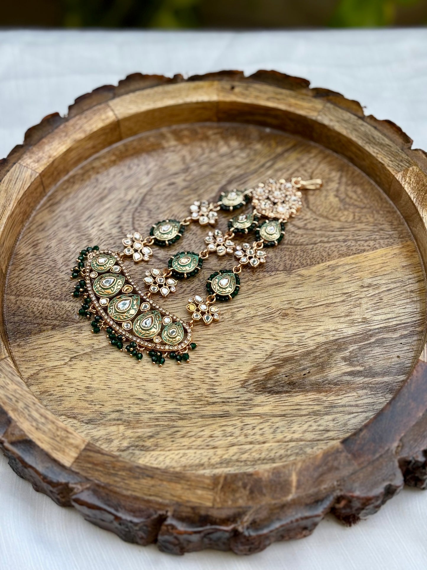 Green Navya Kundan Bridal Jewellery Set
