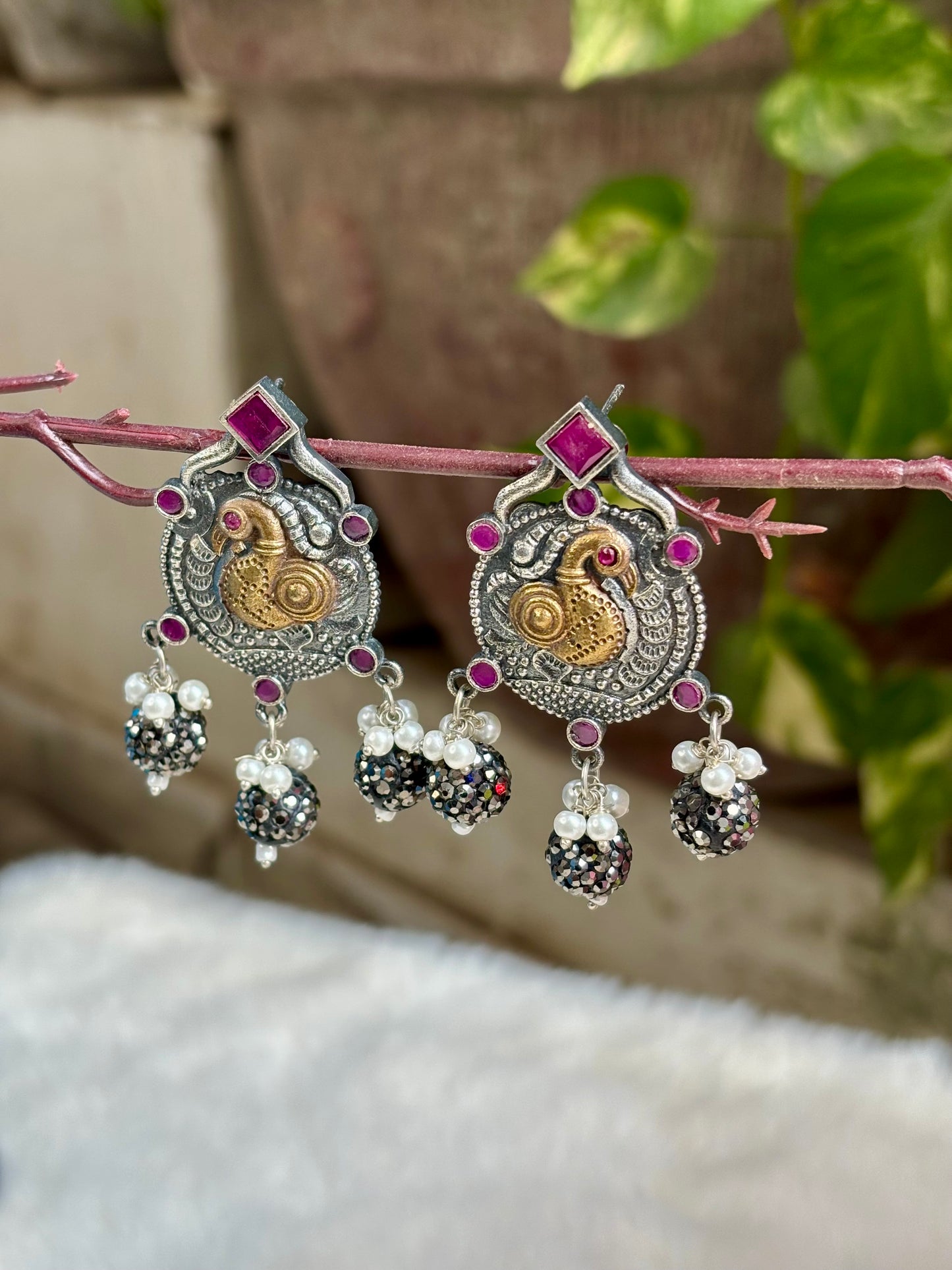 Oxidised Anshi Earrings