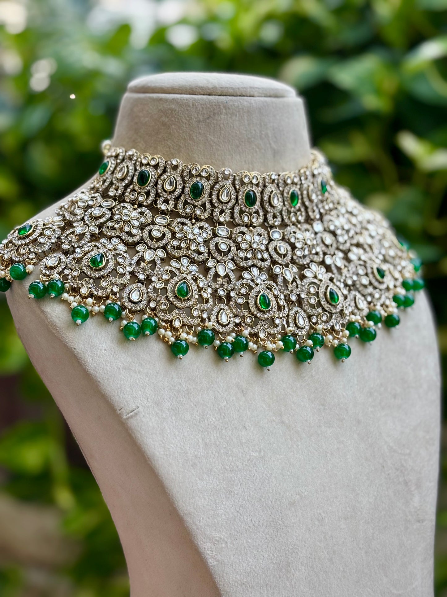 Green Myra Kundan Bridal Jewellery Set