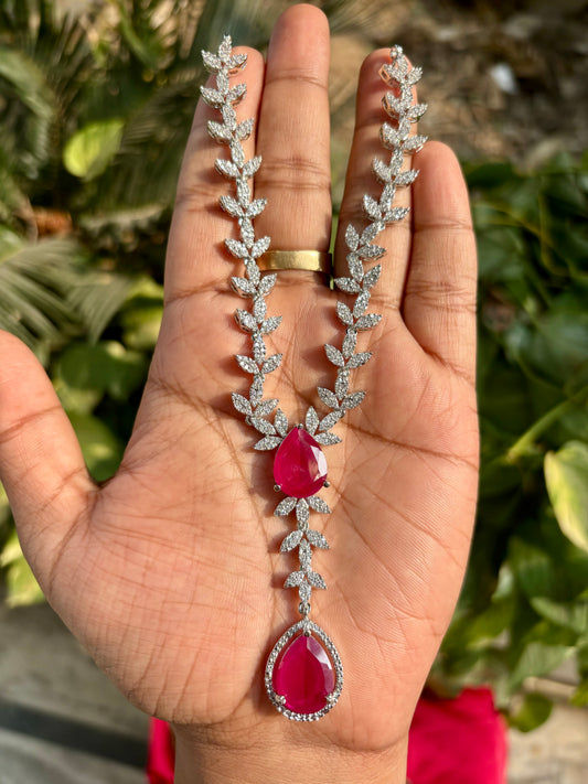 Ruby Reeti Zirconia Jewellery Set