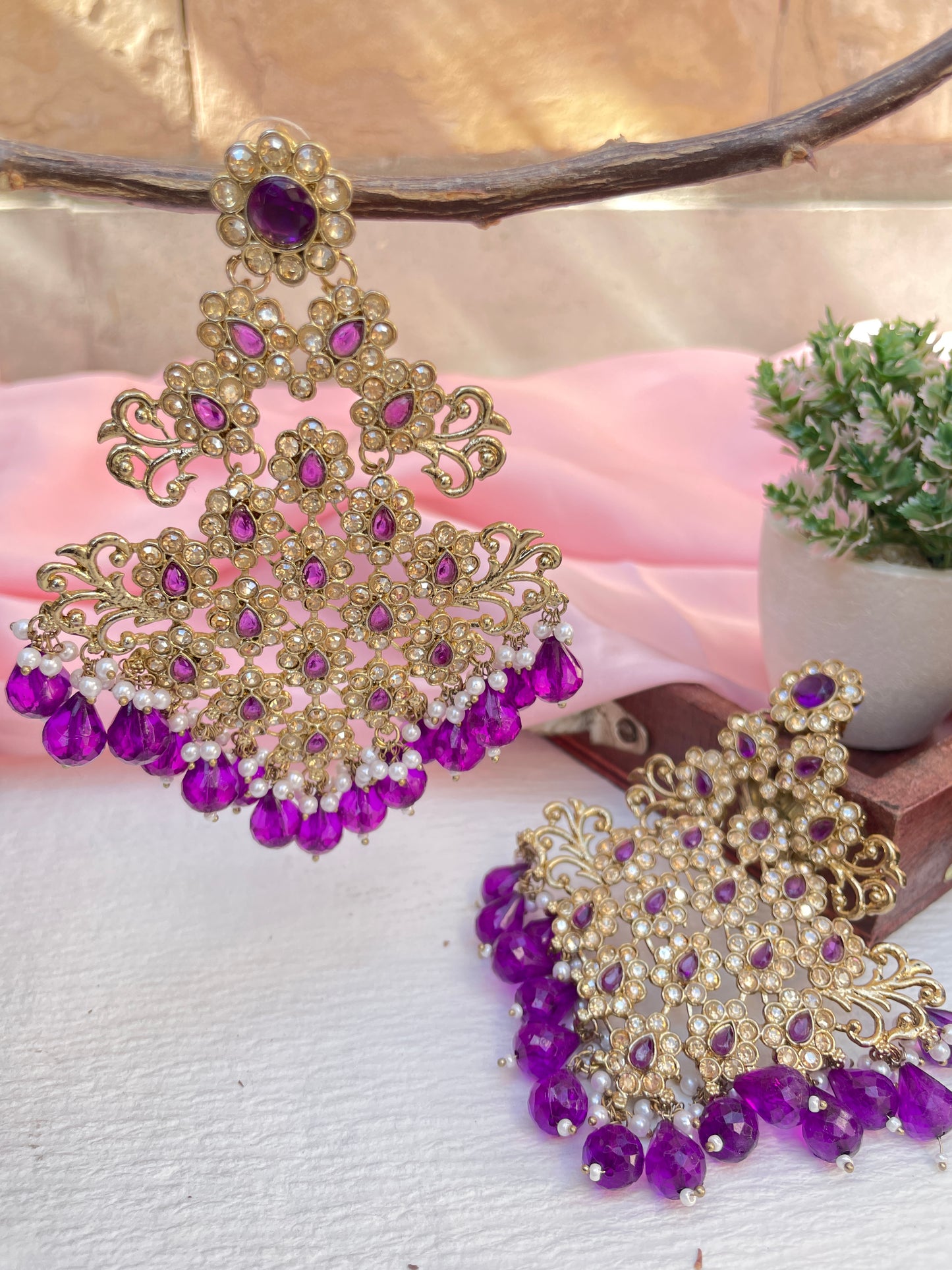 Purple Amba Danglers