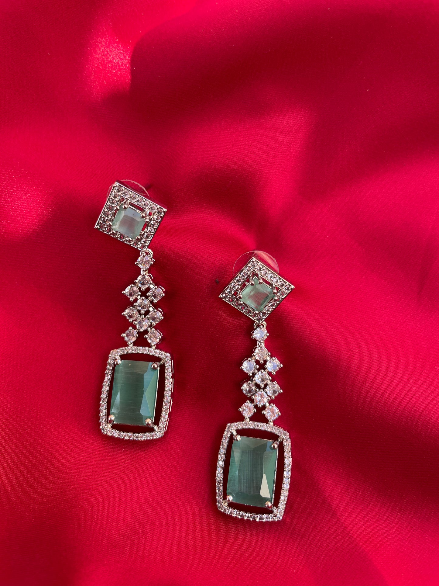 Mint Rohini Zirconia Earrings