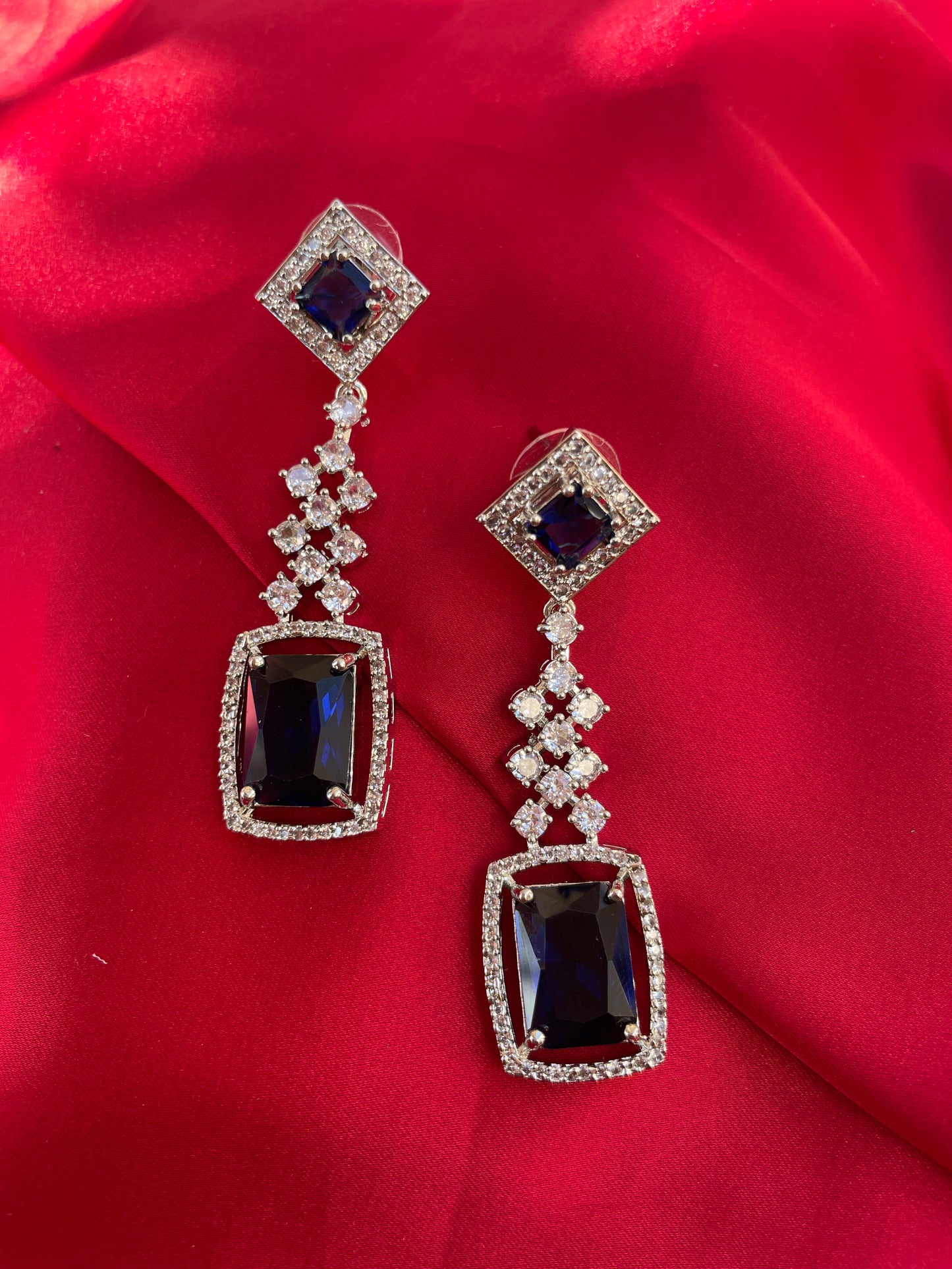 Blue Rohini Zirconia Earrings
