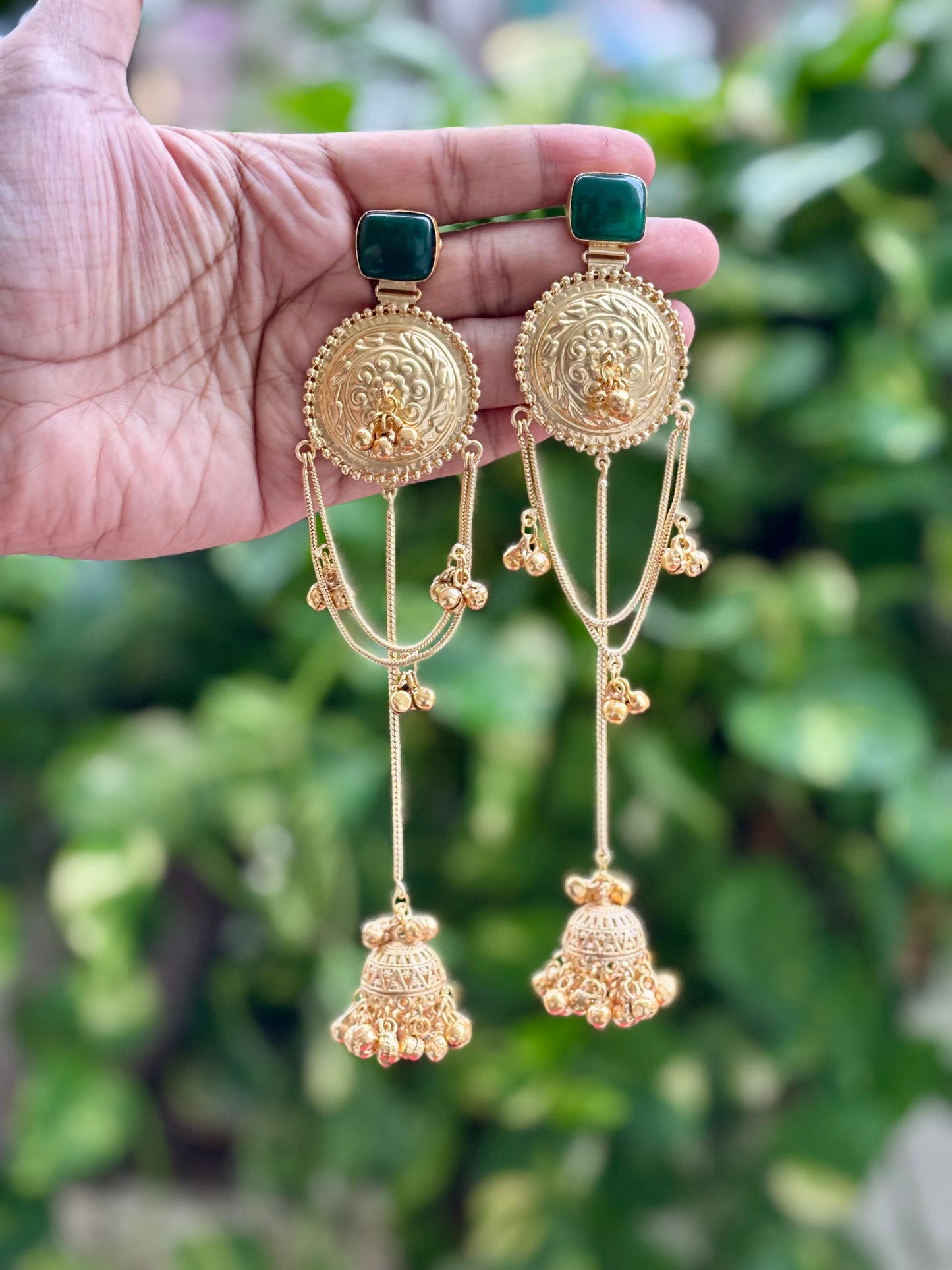 Emerald Arzzo Kashmiri Earrings