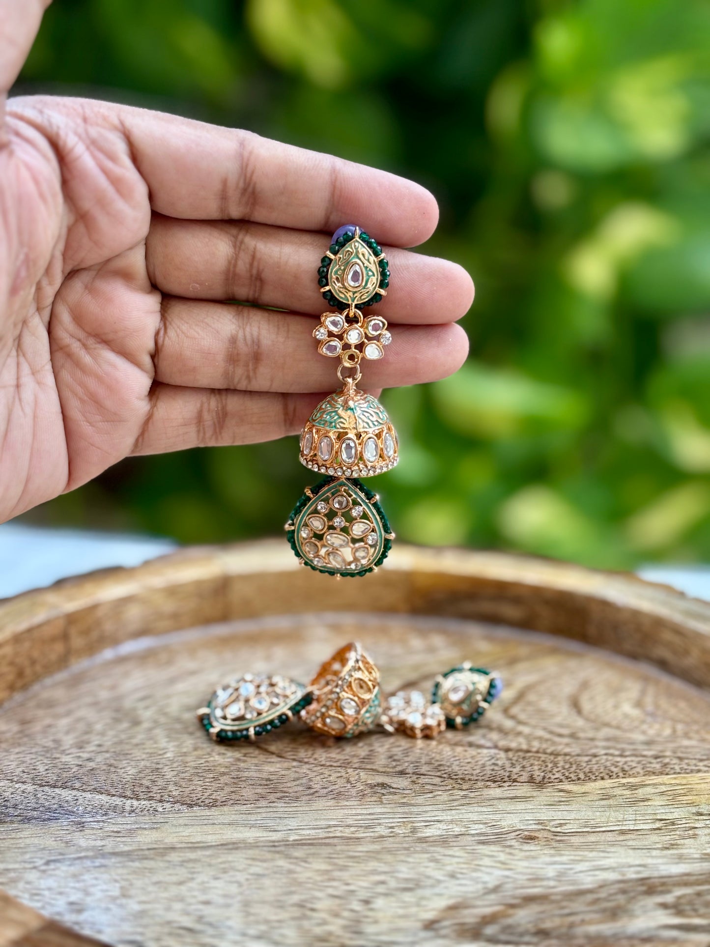Green Avni Kundan Jewellery Set