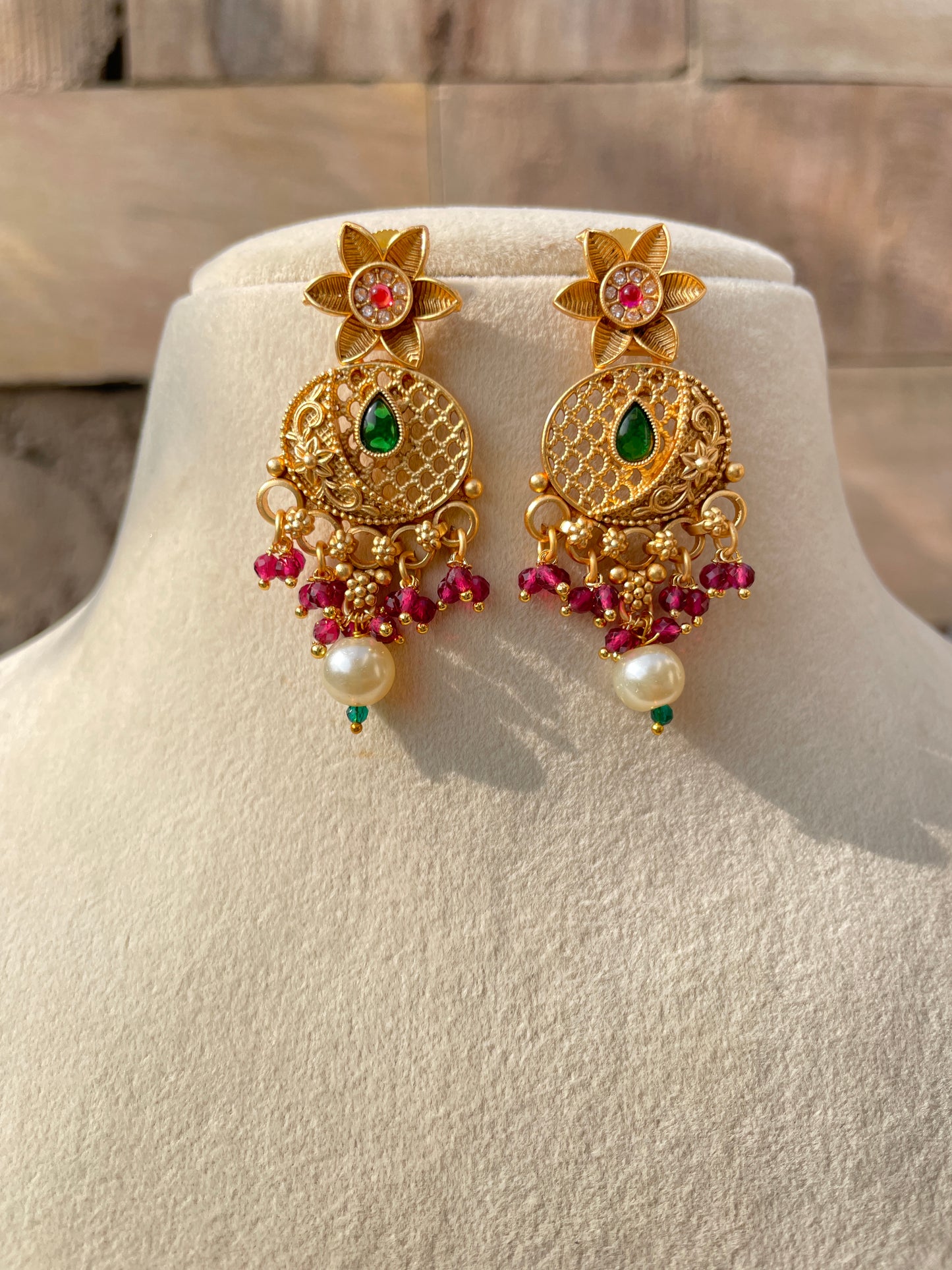 Multicolour Maya Rajwadi Jewellery Set