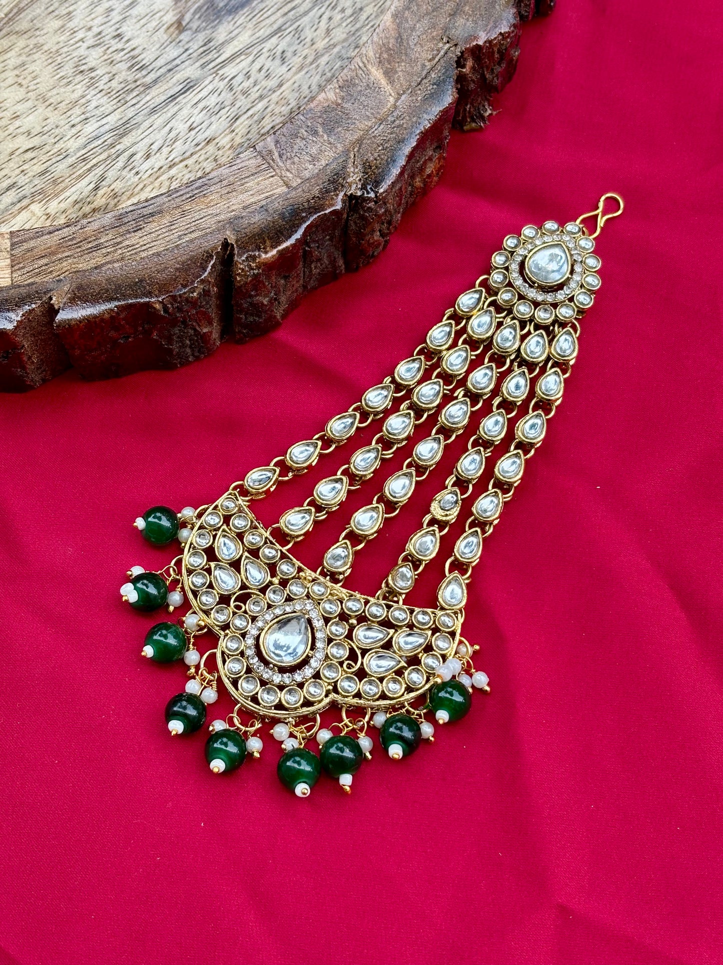 Green Clara Kundan Bridal Jewellery Set