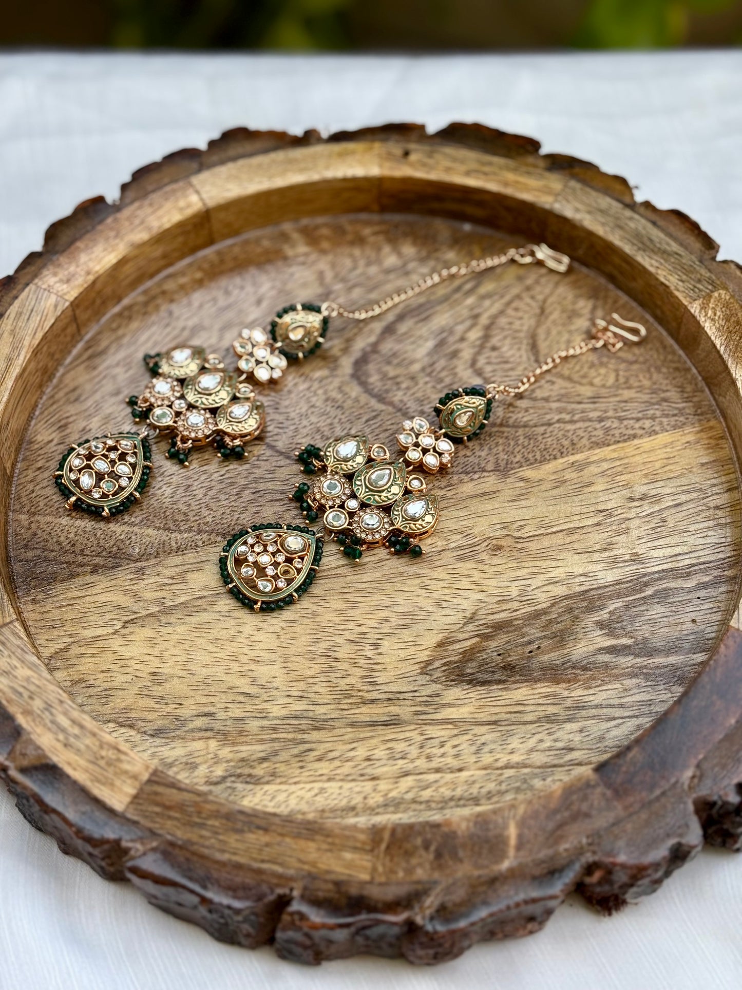 Green Navya Kundan Bridal Jewellery Set