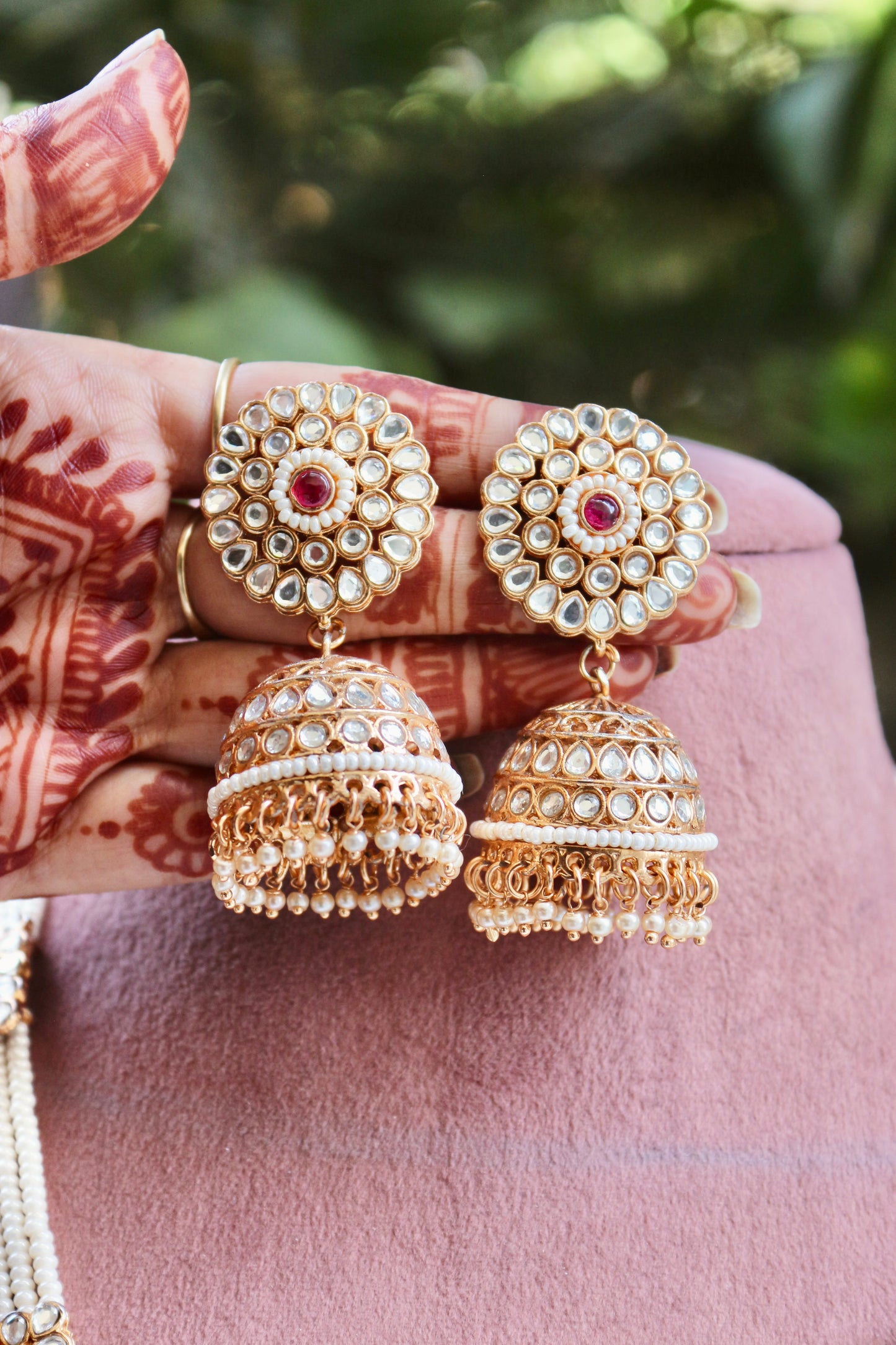 Pink Rabya Kundan Jewellery Set