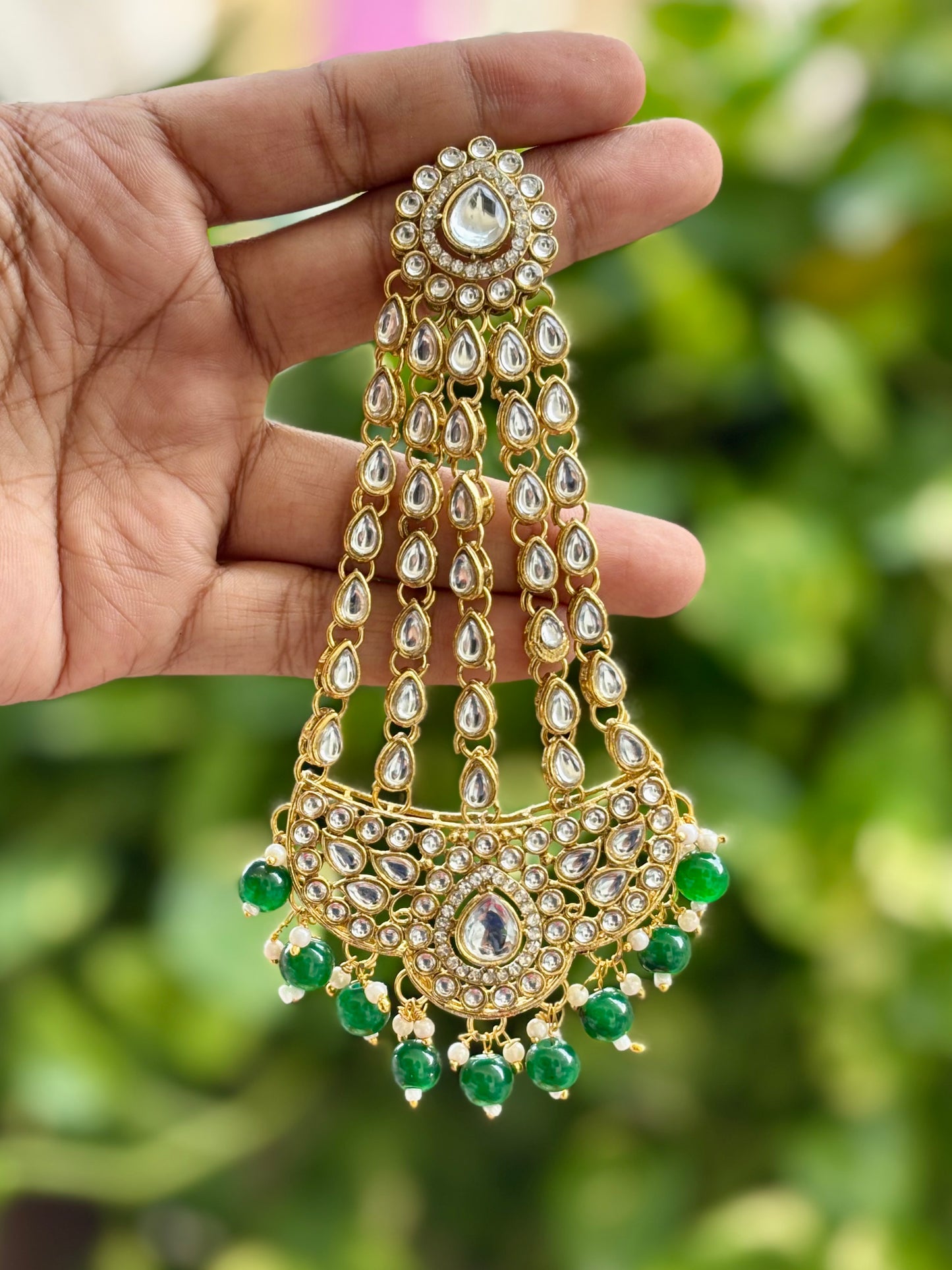 Green Clara Kundan Bridal Jewellery Set