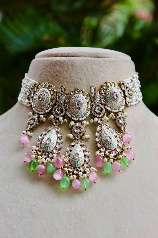 Multicolor Ridya Kundan Jewellery Set
