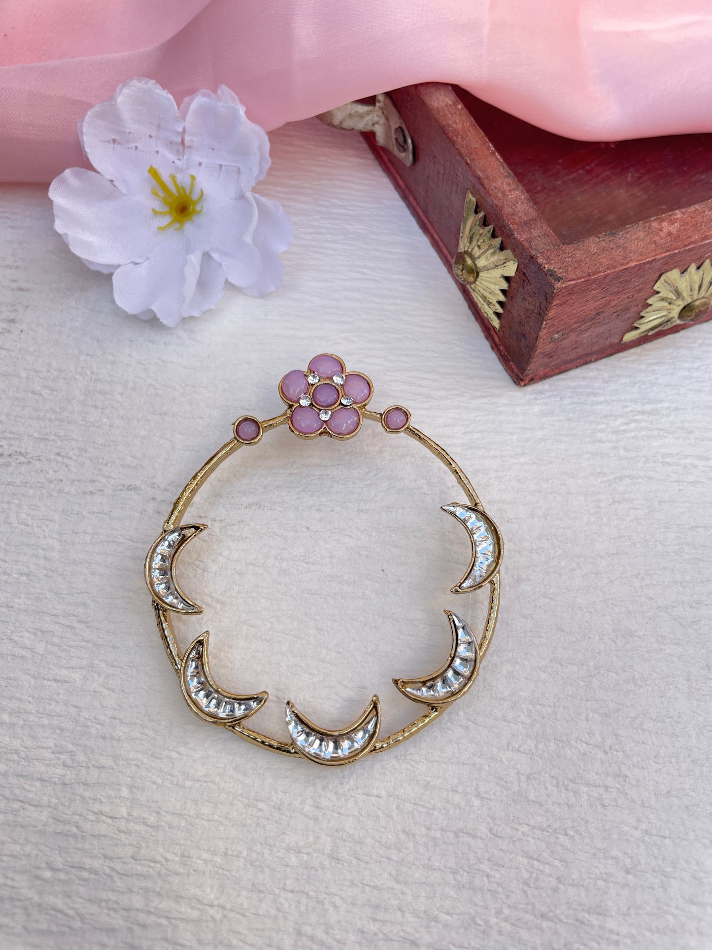 Lavender Geet Hoops Chandbalis