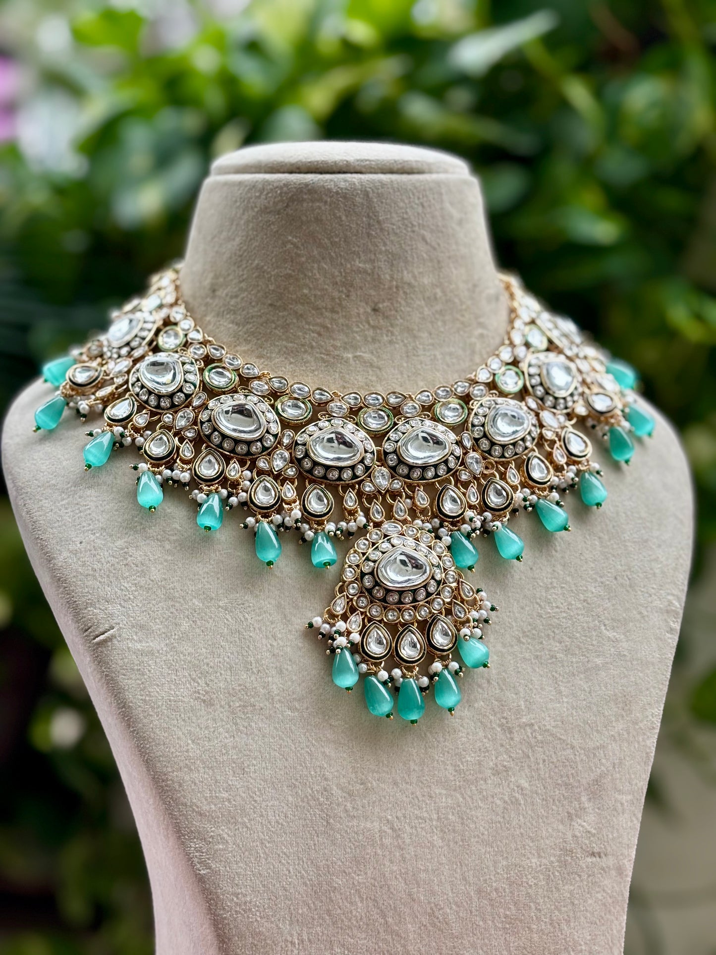 Turquoise Ravya Kundan Bridal Jewellery Set