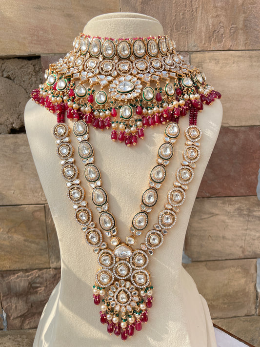 Ruby Green Neeta Full Bridal Jewellery Set