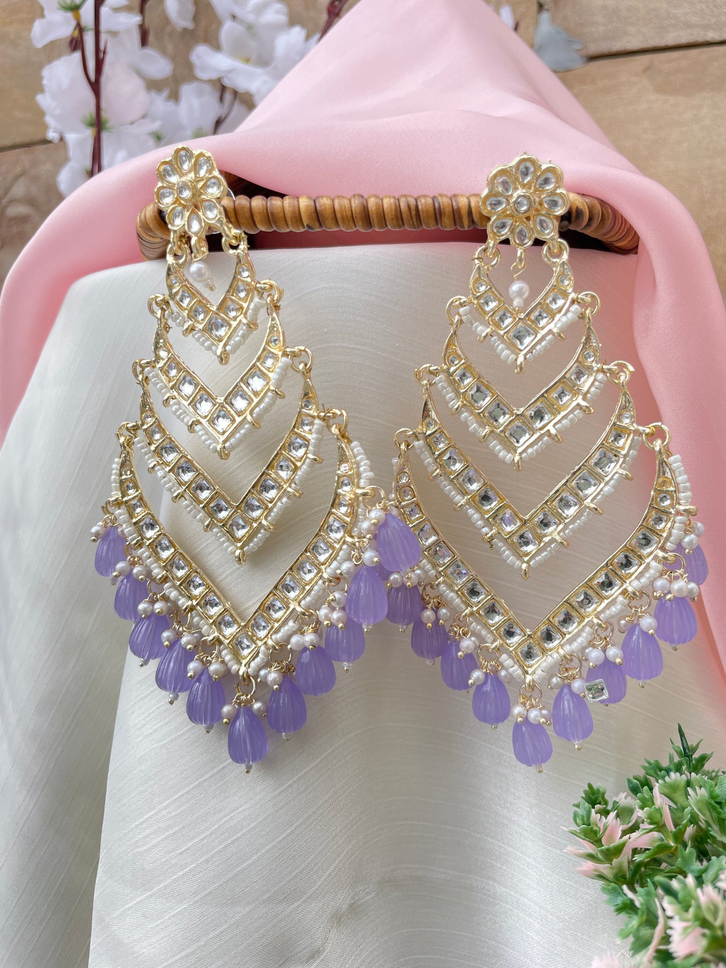 Lavender Palak Danglers