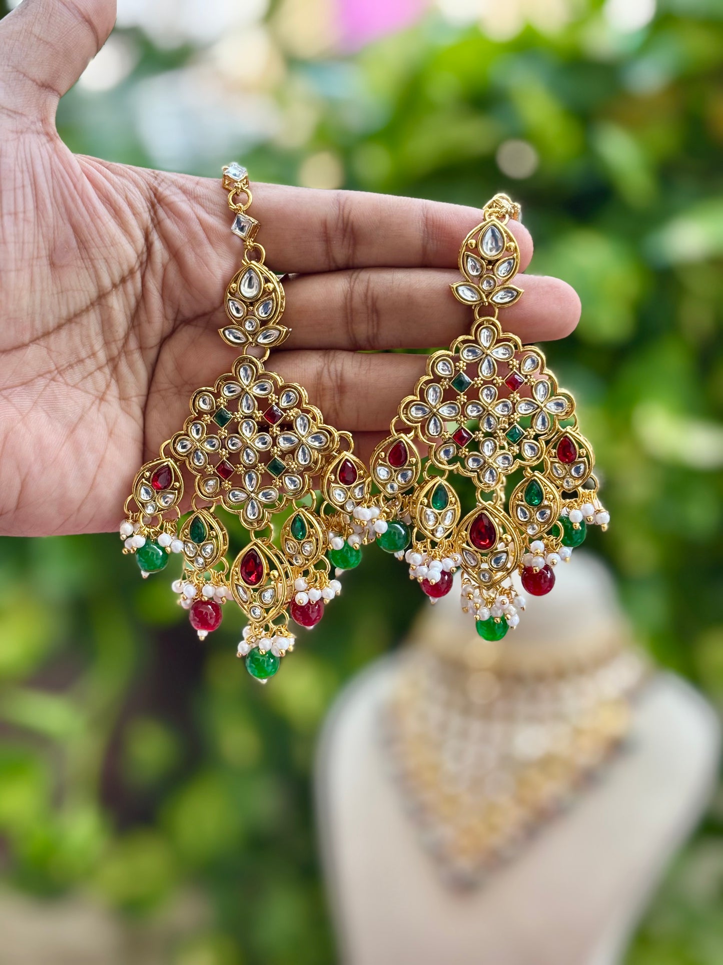 Multicolour Amly Kundan Bridal Jewellery Set
