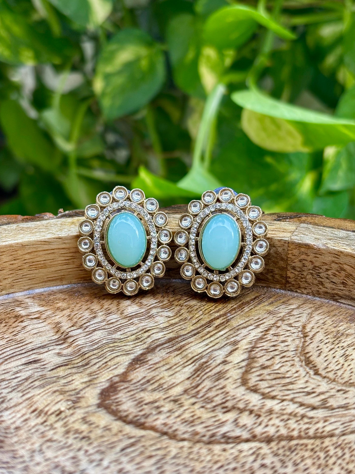 Antique Turquoise Iris Studs