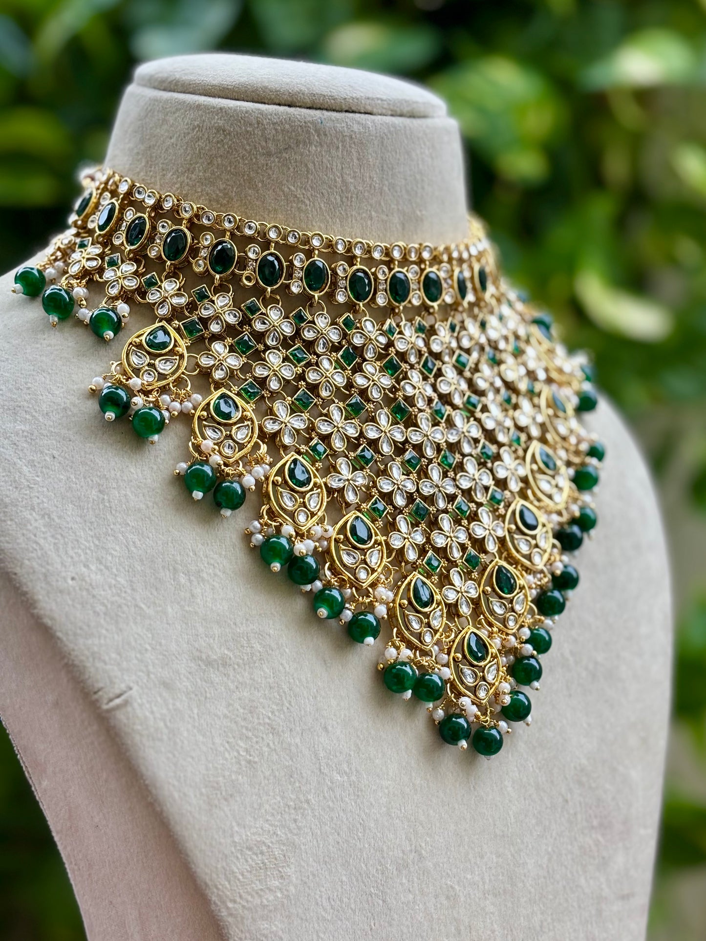 Green Amly Kundan Bridal Jewellery Set