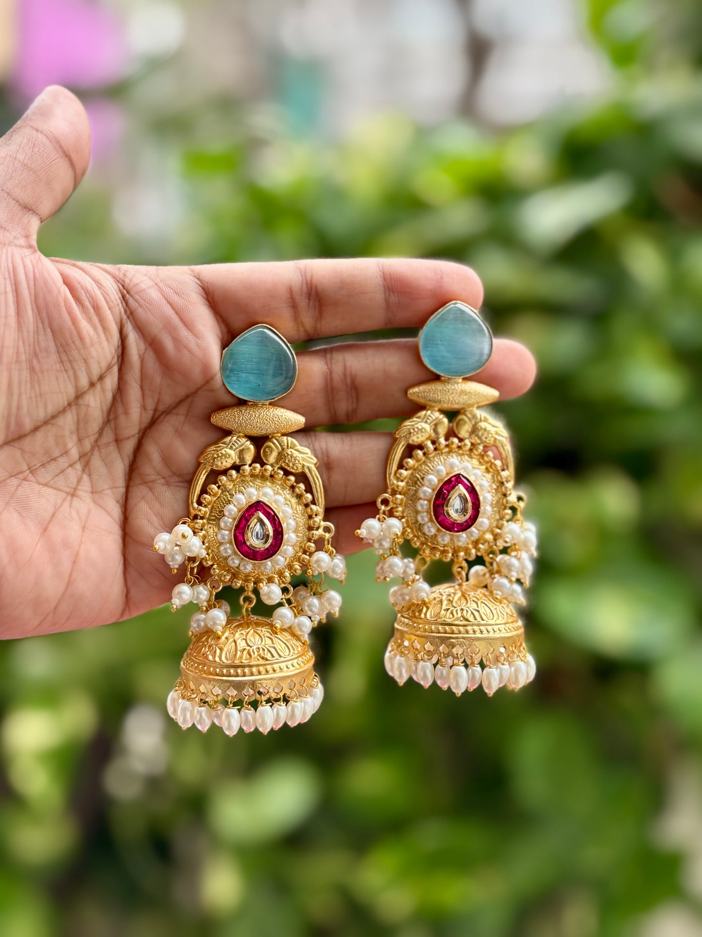 Turquoise Meher Kashmiri Earrings