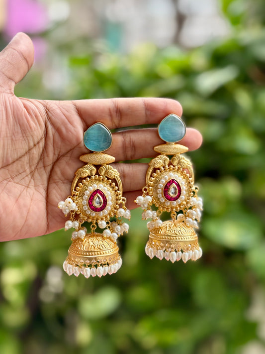 Turquoise Meher Kashmiri Earrings