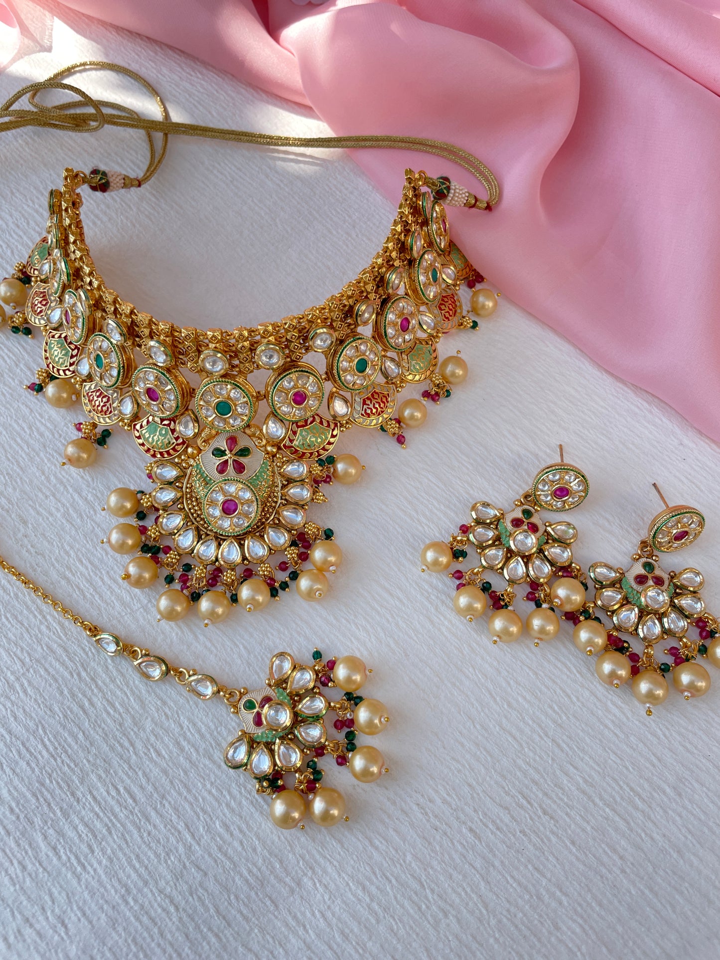 Multicolour Avya Kundan Jewellery Set